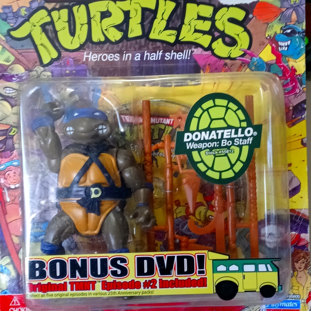 TMNT 2008 Donatello action figure w DVD collectors item